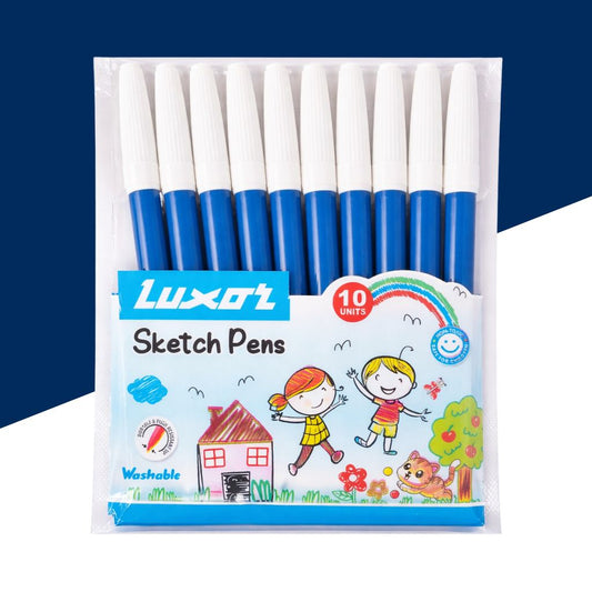 Luxor Sketch Pens - Blue ( Set Of 10 )
