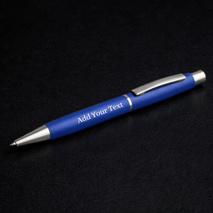 Premium Matte Blue Metal Ballpoint Pen with Click Mechanism & Premium box - Blue Ink (Pack Of 1)
