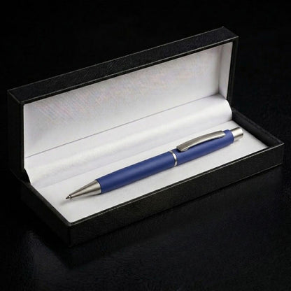 Premium Matte Blue Metal Ballpoint Pen with Click Mechanism & Premium box - Blue Ink (Pack Of 1)