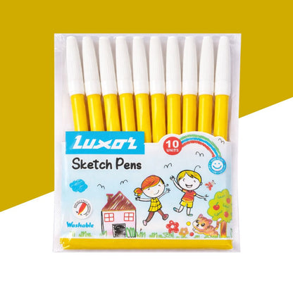 Luxor Sketch Pens - Yellow ( Set Of 10 )