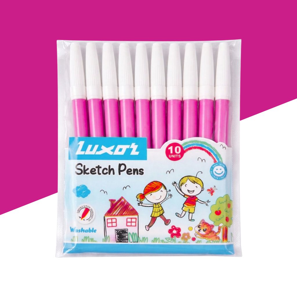 Luxor Sketch Pens - Pink ( Set Of 10 )