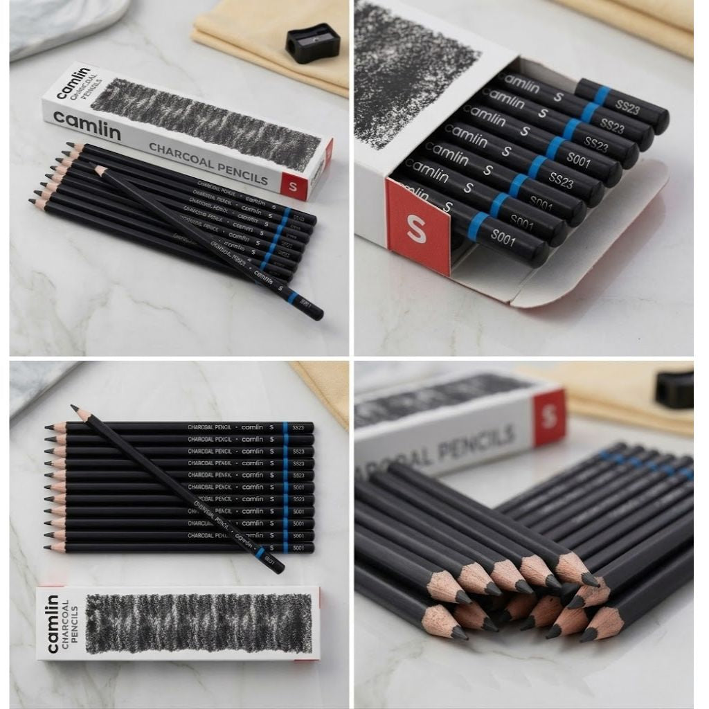 Camlin Charcoal Pencil - Soft ( Pack Of 10 )