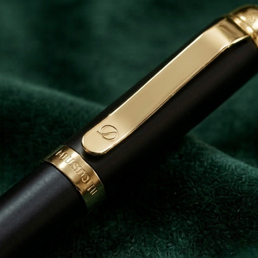 Premium Black & Gold Metal Rollerball Pen with Premium Gift Box Smooth Blue Ink (Pack of 1)