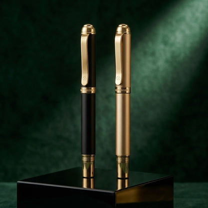 Premium Black & Gold Metal Rollerball Pen with Premium Gift Box Smooth Blue Ink (Pack of 1)