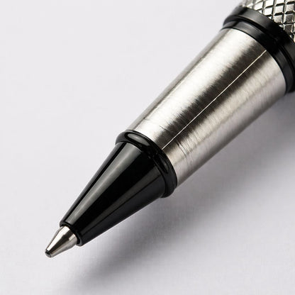 Premium Black & Silver Metal Rollerball with Premium Gift Box Smooth Blue Ink (Pack of 1)