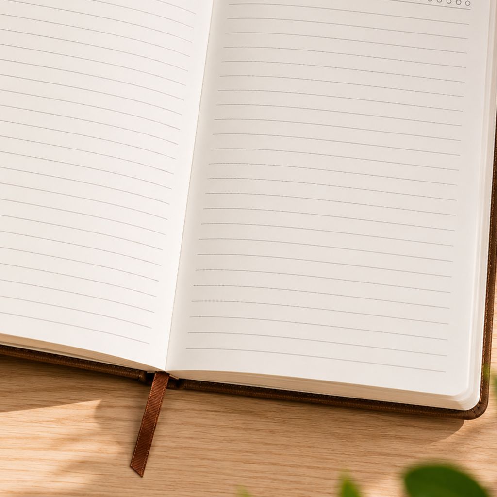 Premium A5 Brown Leather Hard Cover Single Line Notebook | 208 Pages (Pack of 1)