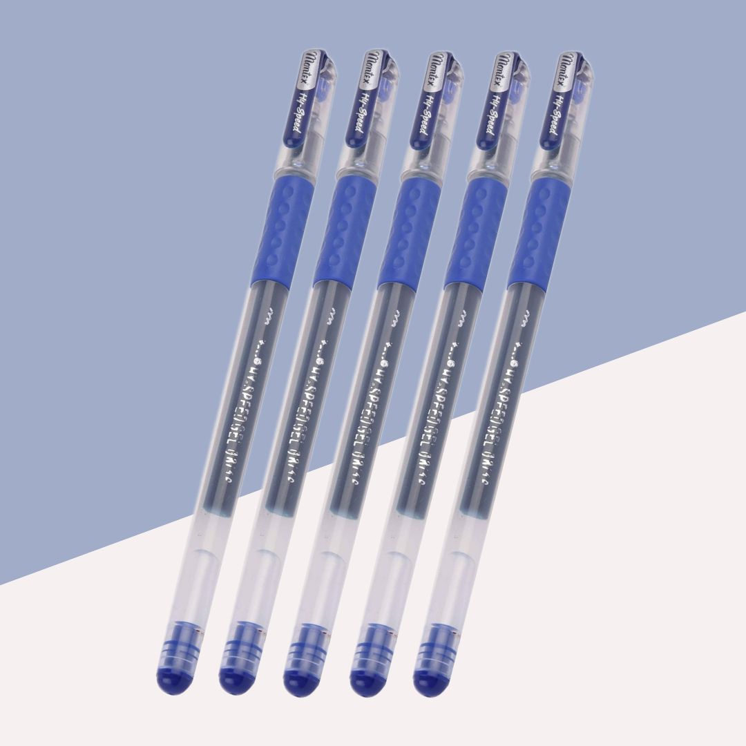 Montex Hy-Speed Gel Pen – Blue: Effortless Elegance and Ultra-Smooth Writing in Your Pocket ( Pack of 1 ) - Topperskit LLP