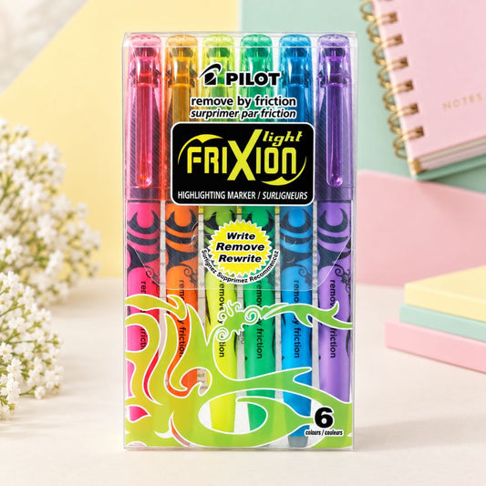 Pilot Frixion Highlighter Marking Pen – Write, Remove & Rewrite (Pack of 6)