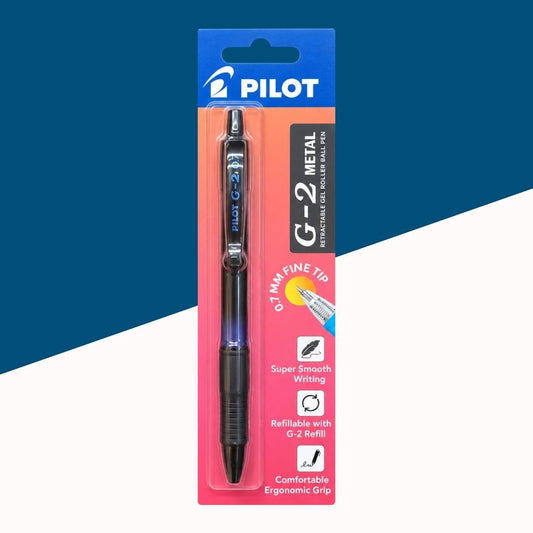 Pilot G-2 Metal Retractable Roller Gel Pen- Blue (Pack of 1)