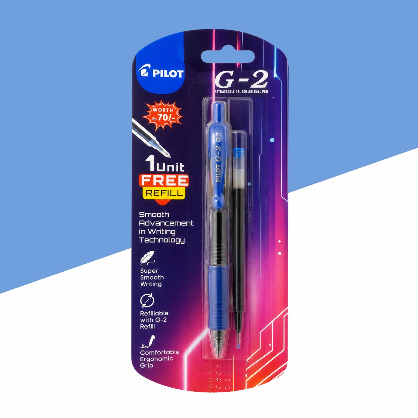 Pilot G-2  Retractable Roller Gel Pen- Blue (Pack of 1)