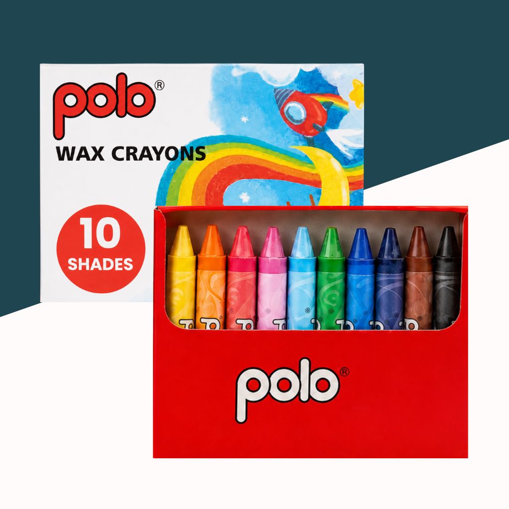 Polo Wax Crayons – 10 Assorted Shades (Pack Of 1)