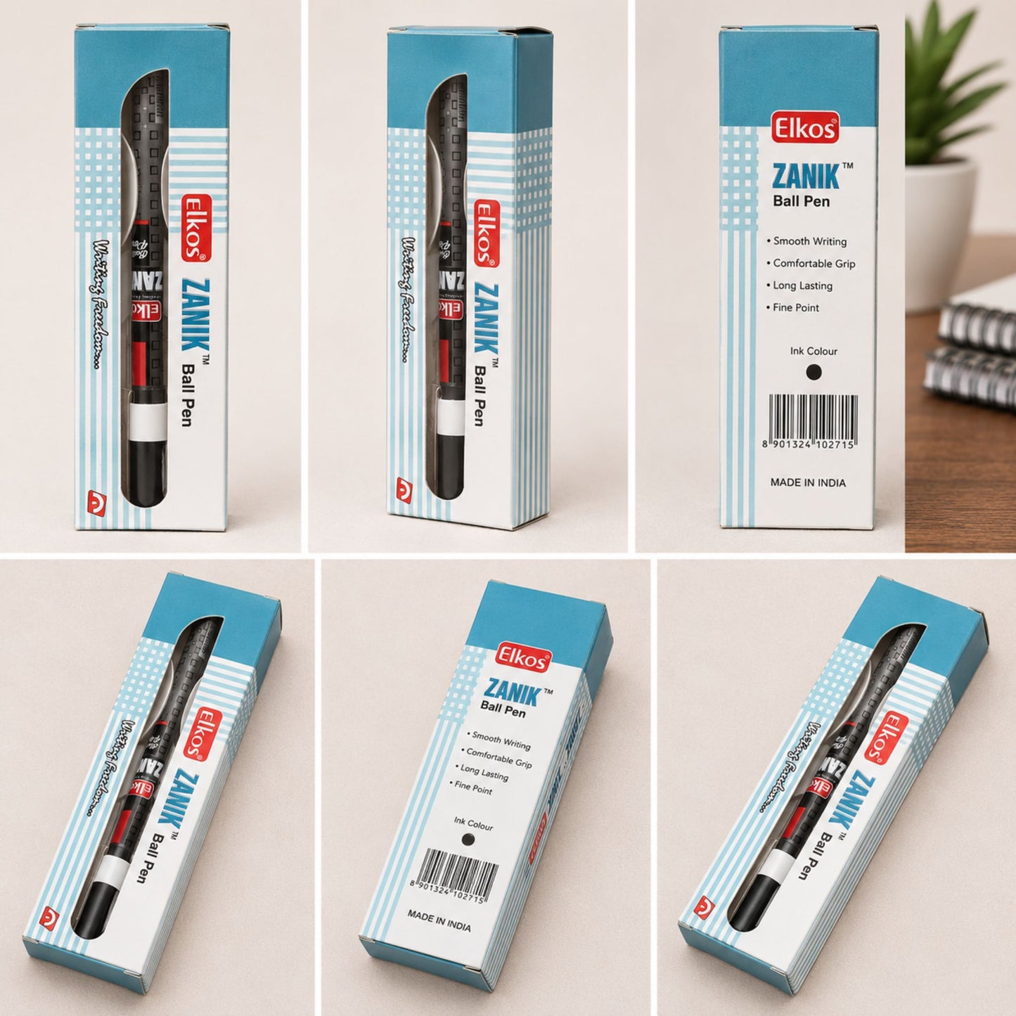 Elkos Zanik Ballpoint Pen - Red (Pack Of 1)