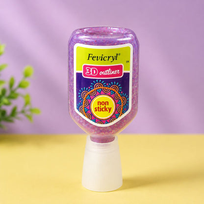 Fevicryl 3D Outliner Glitter  - Magenta, 20ml (Pack of 1)