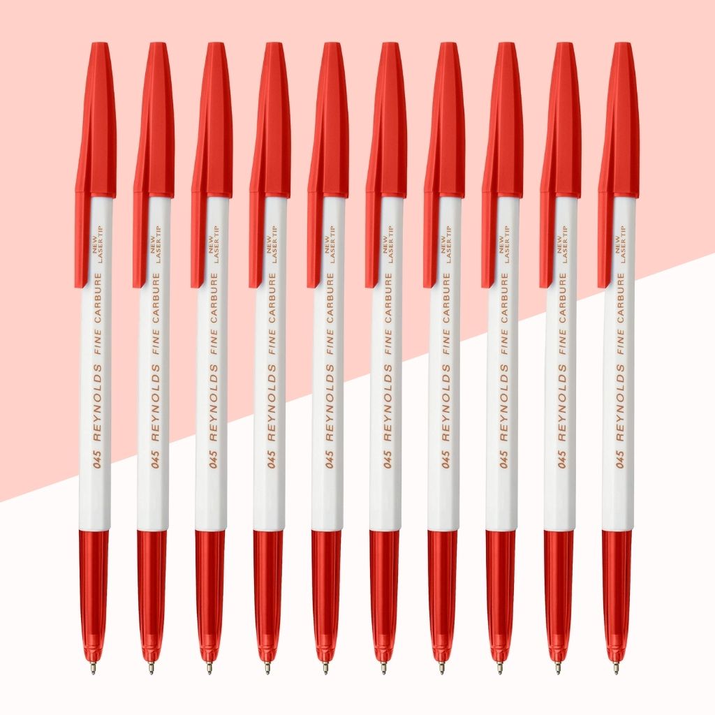 (10 Pcs.) Reynolds 045 Ball Pen  – Red