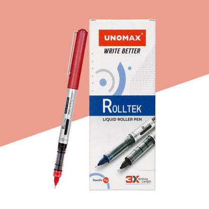 Unomax Rolltek Liquid Roller Pen - Red (Pack Of 1)