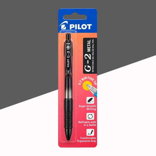 Pilot G-2 Metal Retractable Roller Gel Pen- Black (Pack of 1)