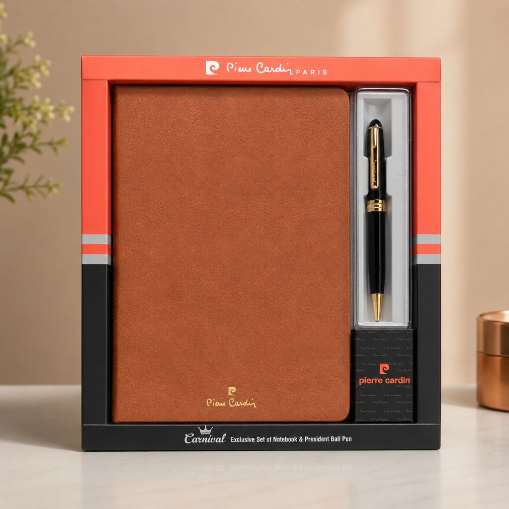Close-up of Pierre Cardin Notebook and Ball Pen Set