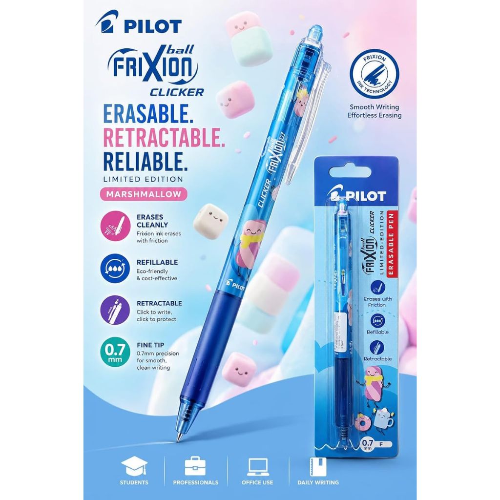 Frixon Clicker Limited Edition Erasable Pen Blue - Image 2