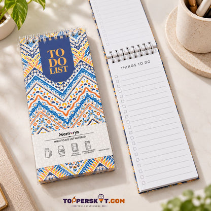 Memorys To Do List Spiral Notepad Assorted - Front View