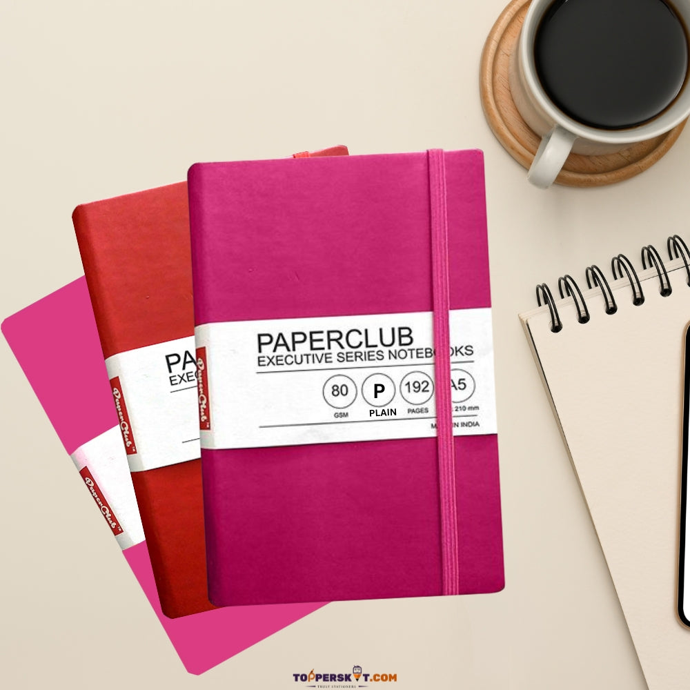 PaperClub Classic Series A5 Notebooks - 192 Pages Timeless Design, Unruled (Pack of 1)