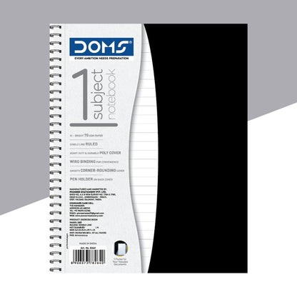 DOMS A4 Size 1 Subject Notebook- 70 GSM for College and Office Use ( Pack of 1 )