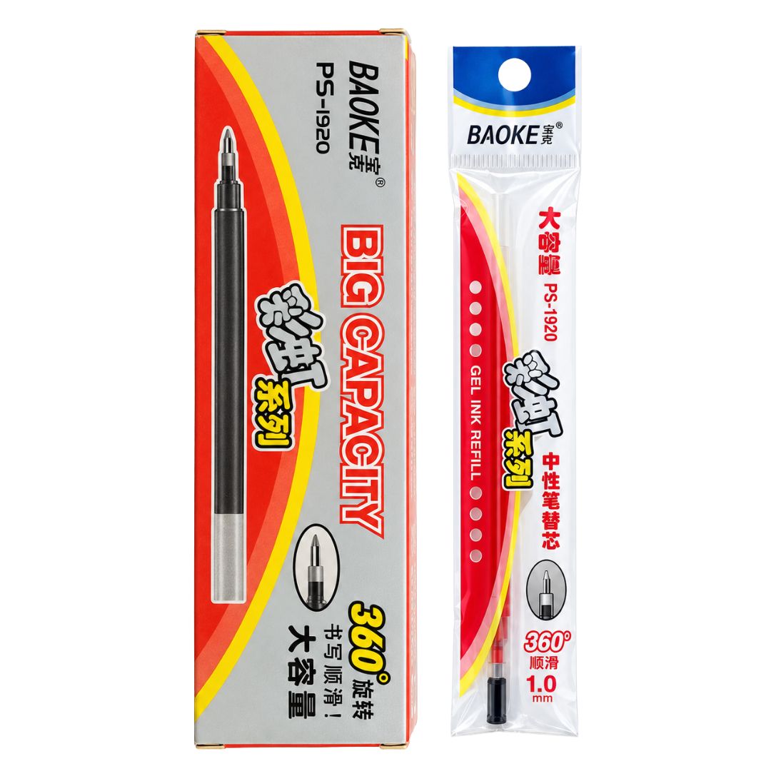 TOPPERSKIT Baoke PS-1920 Gel Ink Refill Red - Pack of 12