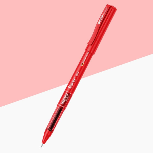 Hauser Sonic Waterproof Gel Pen – Red ( Pack of 1 )