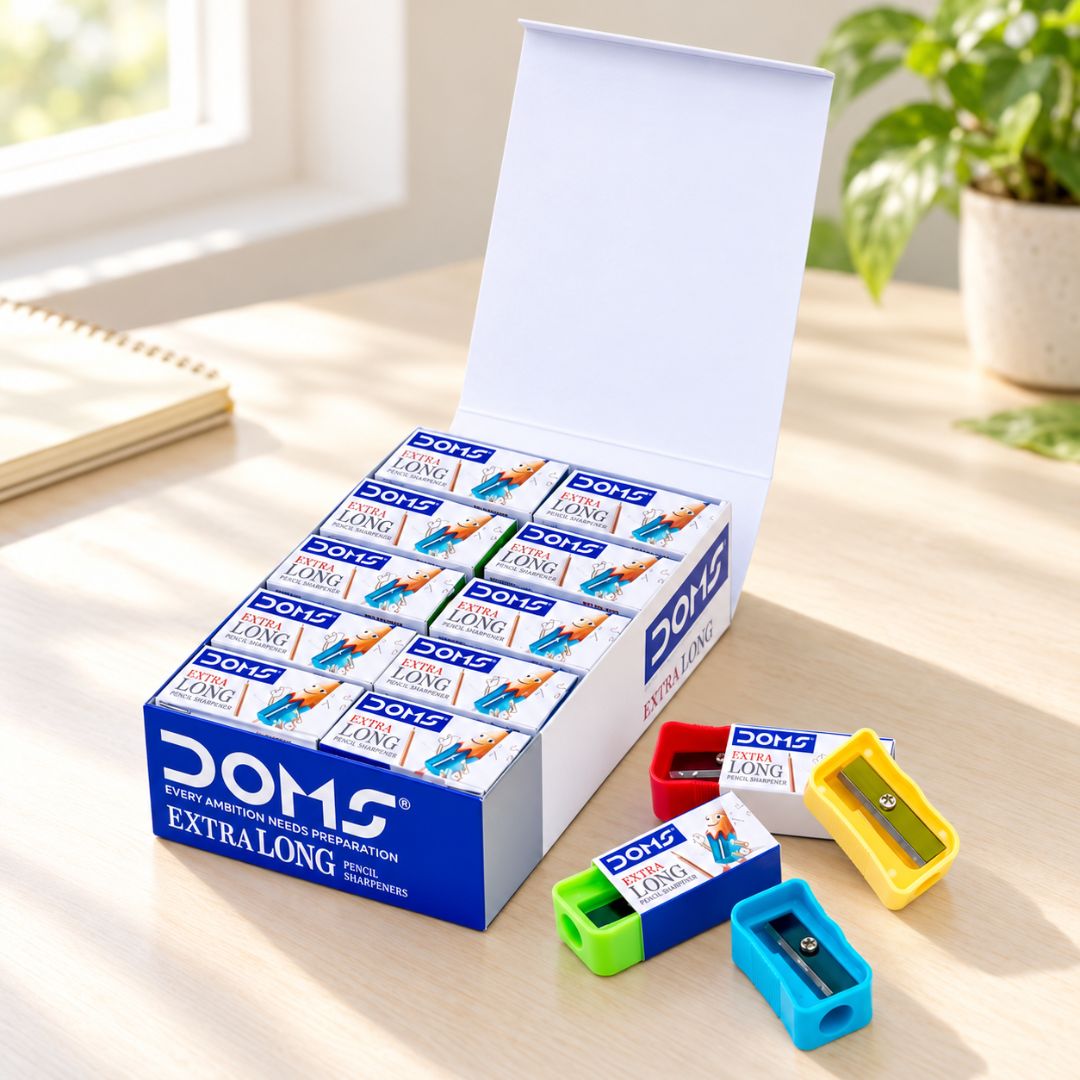 (20 Psc.) Doms Extra Long Multicoloured Pencil Sharpener - Big