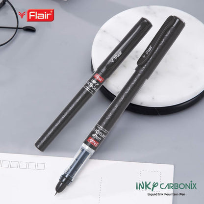 Flair Inky Carbonix Fountain Pen- Blue Ink (Pack of 1)